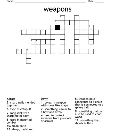 Long pointy weapon crossword - Jul 4, 2023 · Long, pointy weapon Crossword. Check Long, pointy weapon Crossword Clue here, Universal will publish daily crosswords for the day. Players who are stuck with the Long, pointy weapon Crossword Clue can head into this page to know the correct answer. Many of them love to solve puzzles to improve their thinking capacity, so Universal Crossword ... 
